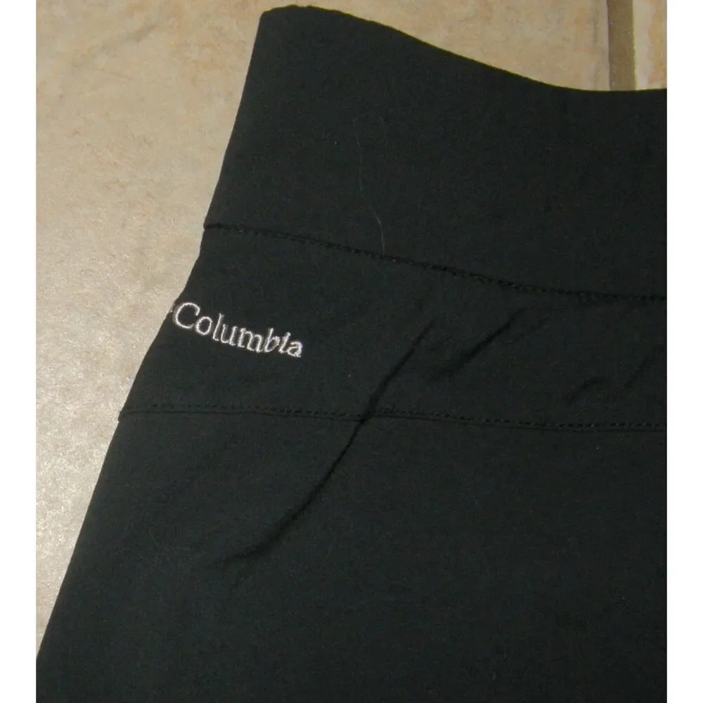 Solid Black Sz Large Athletic Omni-Shield Pull On Stretchy Ruched Skort COLUMBIA